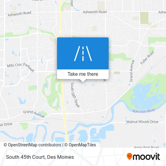 South 45th Court map