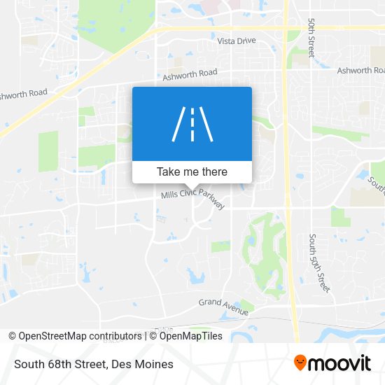South 68th Street map