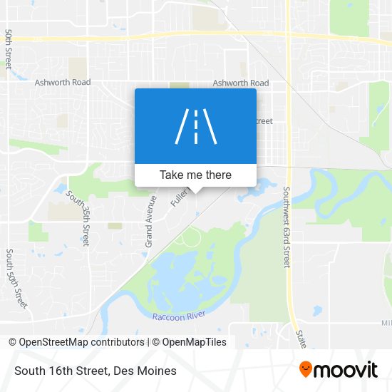 South 16th Street map
