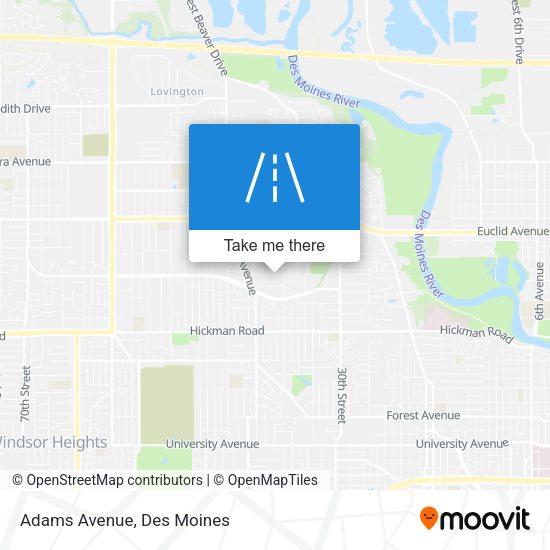 Mapa de Adams Avenue
