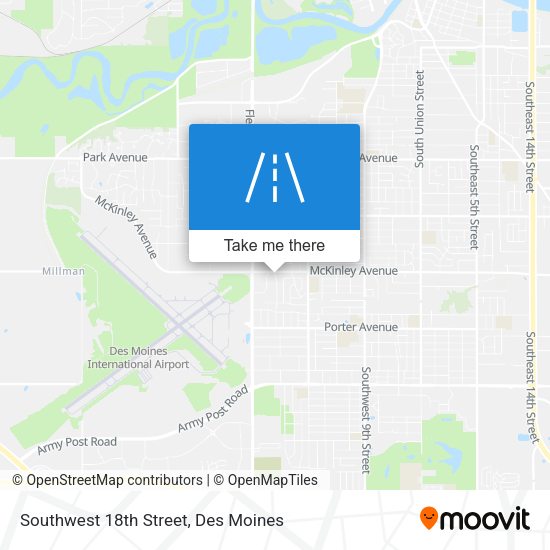 Southwest 18th Street map
