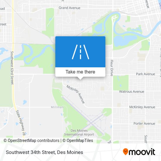 Southwest 34th Street map