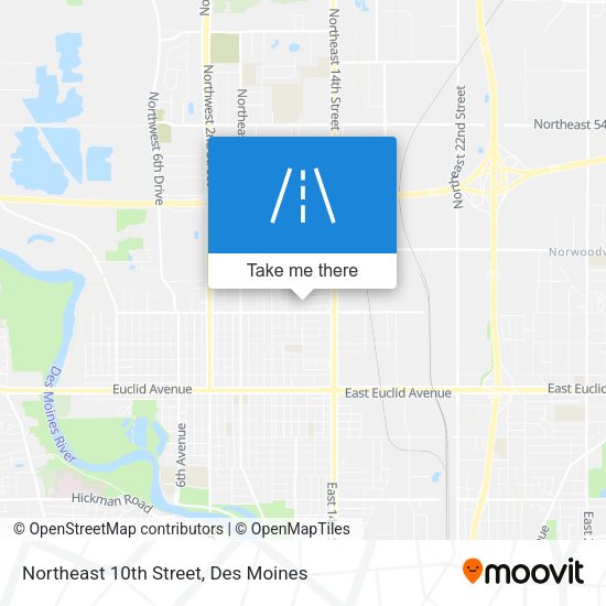 Northeast 10th Street map