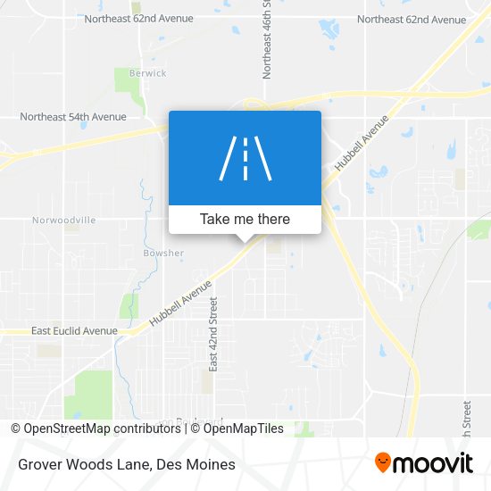 Grover Woods Lane map