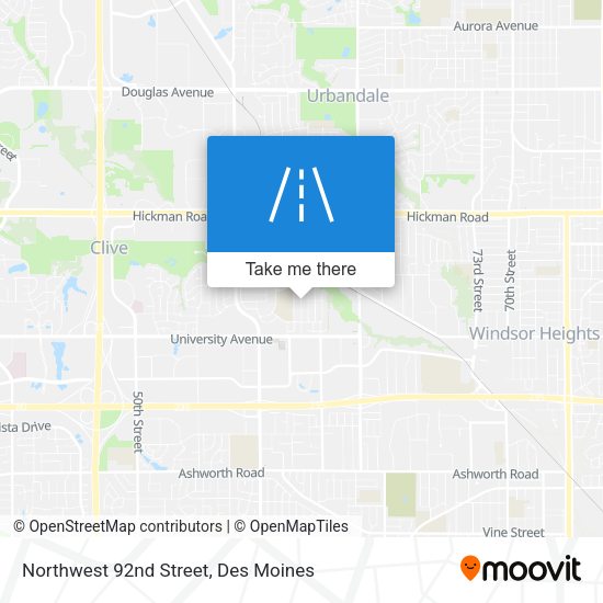 Northwest 92nd Street map