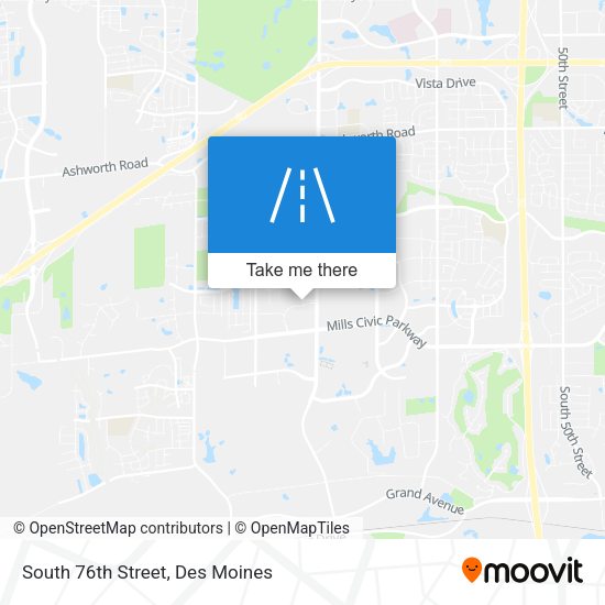 South 76th Street map