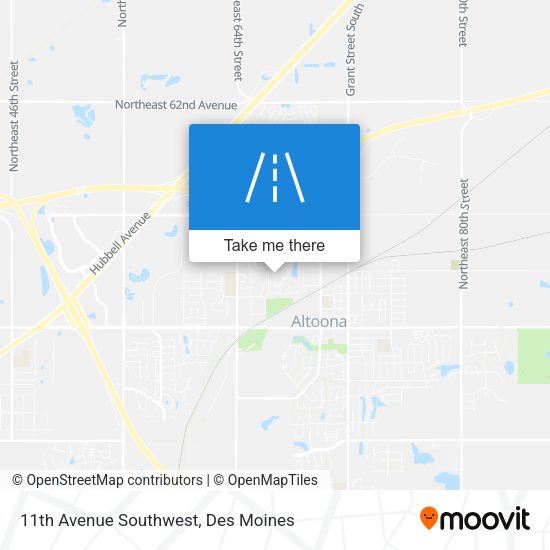 11th Avenue Southwest map