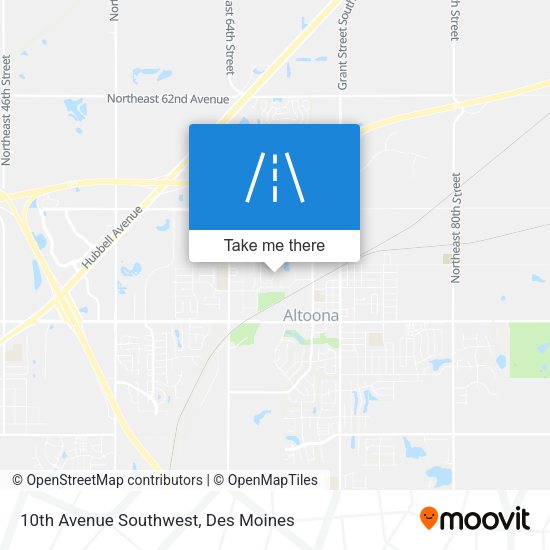 10th Avenue Southwest map