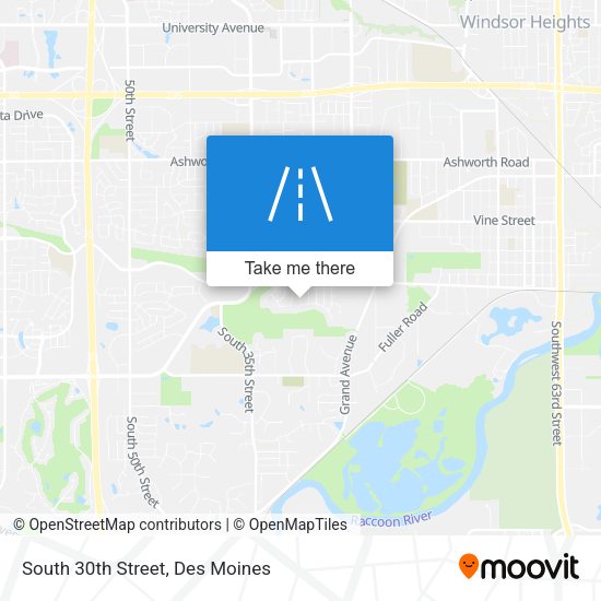 South 30th Street map