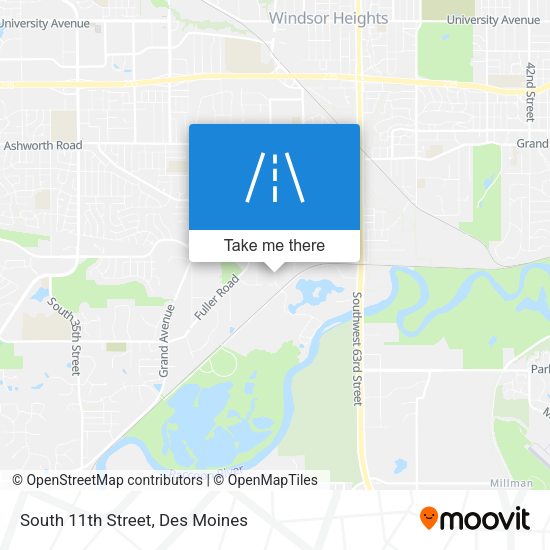 South 11th Street map