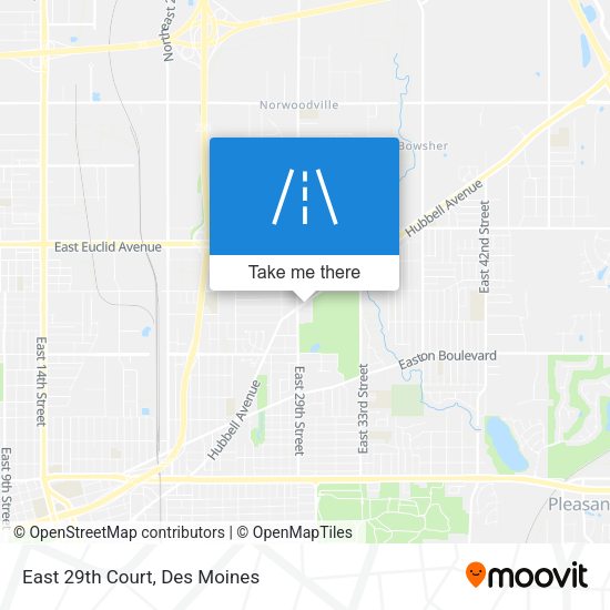 East 29th Court map