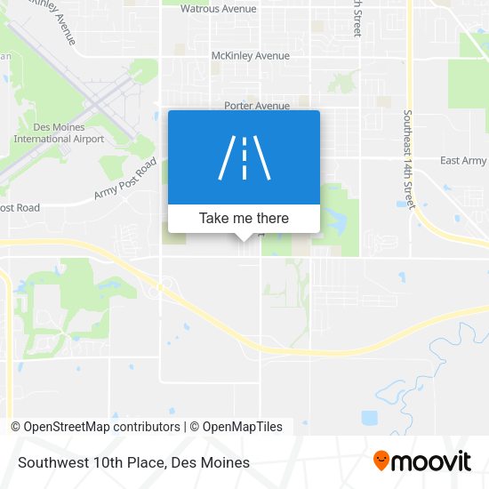 Southwest 10th Place map