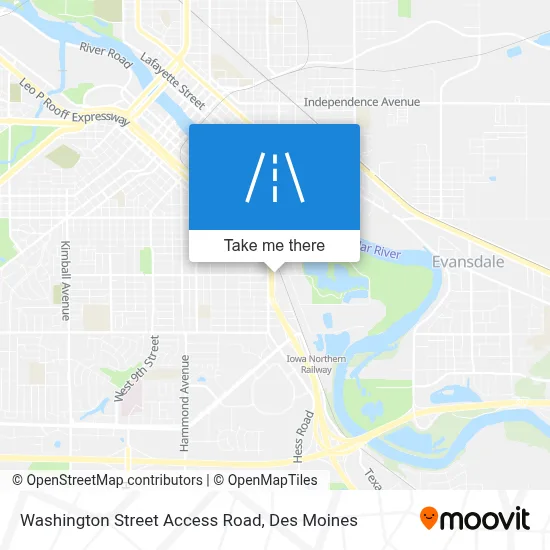 Washington Street Access Road map