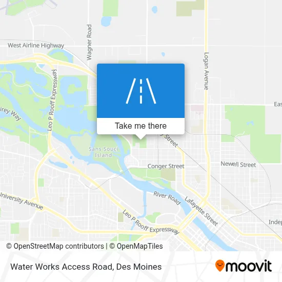 Water Works Access Road map
