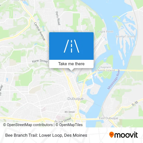 Bee Branch Trail: Lower Loop map