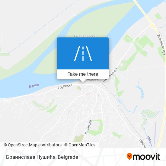 Бранислава Нушића map