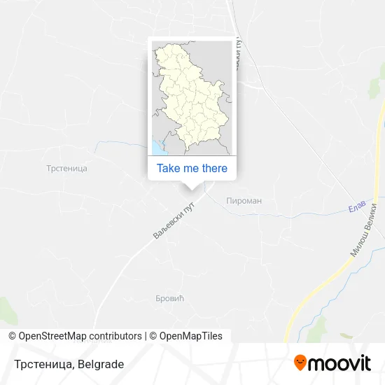 Трстеница map
