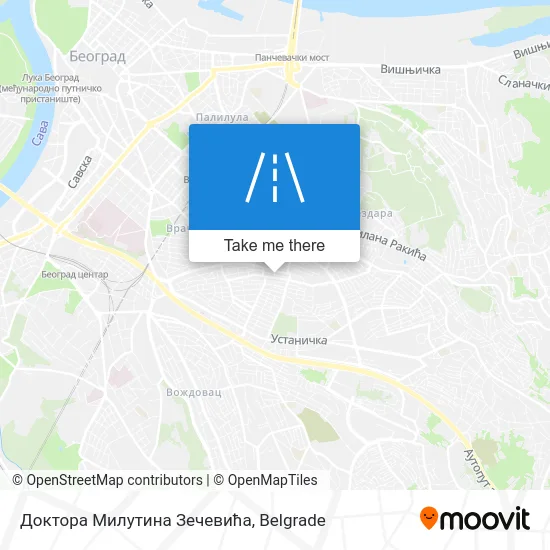 Доктора Милутина Зечевића map