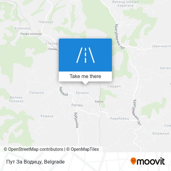Пут За Водицу map