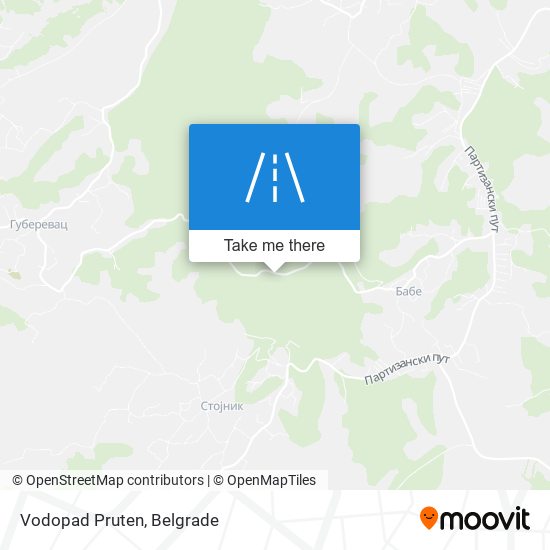 Vodopad Pruten map