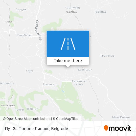 Пут За Попове Ливаде map