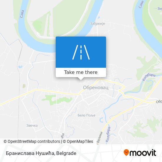 Бранислава Нушића map