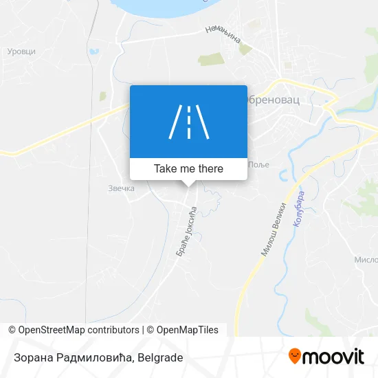 Зорана Радмиловића map