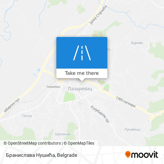 Бранислава Нушића map