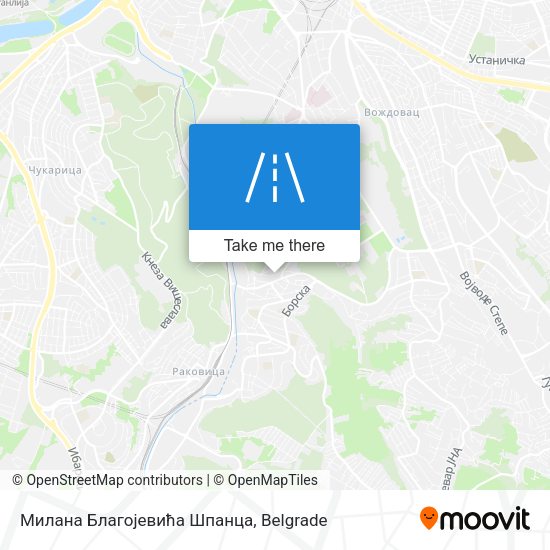 Милана Благојевића Шпанца map