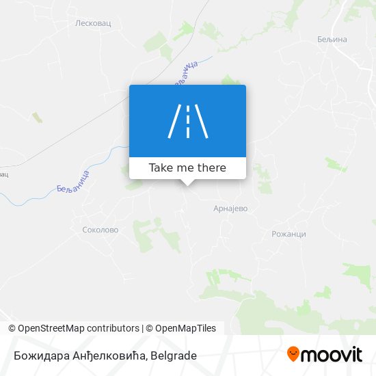 Божидара Анђелковића map