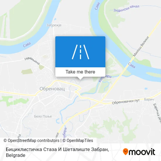 Бициклистичка Стаза И Шеталиште Забран map