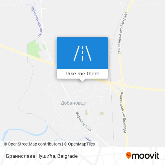 Бранислава Нушића map