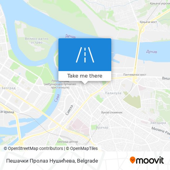 Пешачки Пролаз Нушићева map