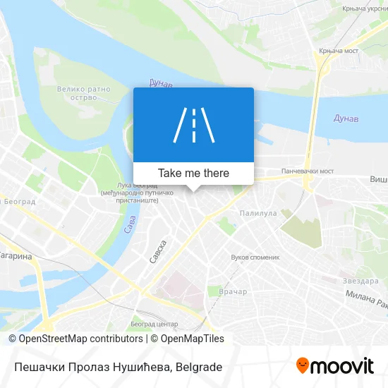 Пешачки Пролаз Нушићева map
