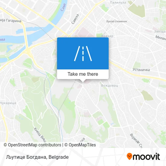 Љутице Богдана map