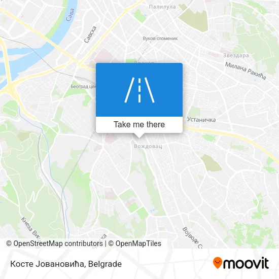 Косте Јовановића map