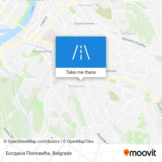 Богдана Поповића map