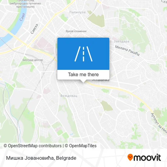 Мишка Јовановића map