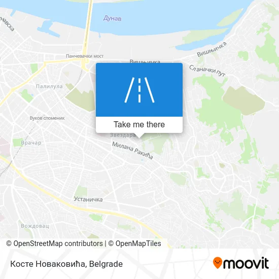 Косте Новаковића map