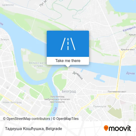Тадеуша Кошћушка map