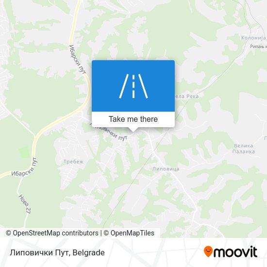 Липовички Пут map