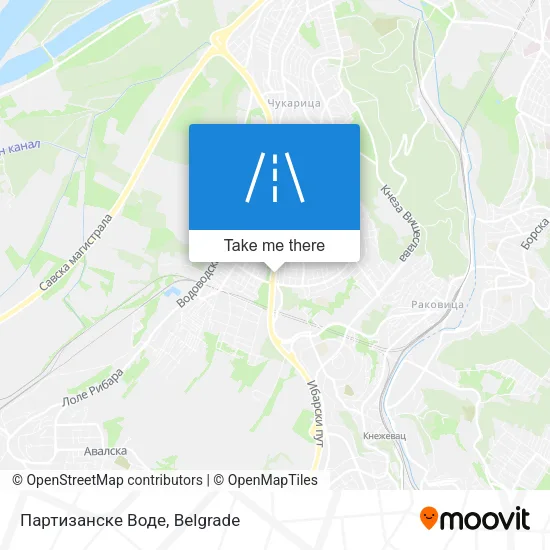 Партизанске Воде map