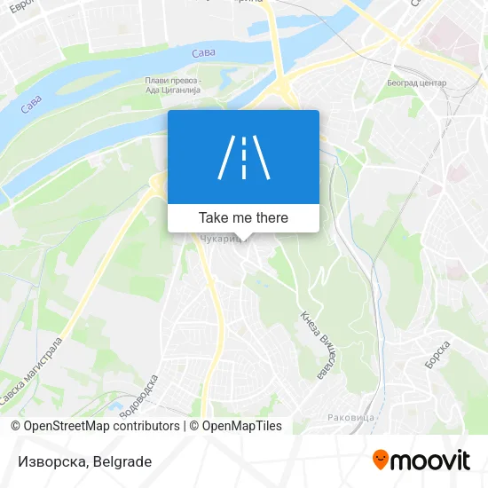 Изворска map