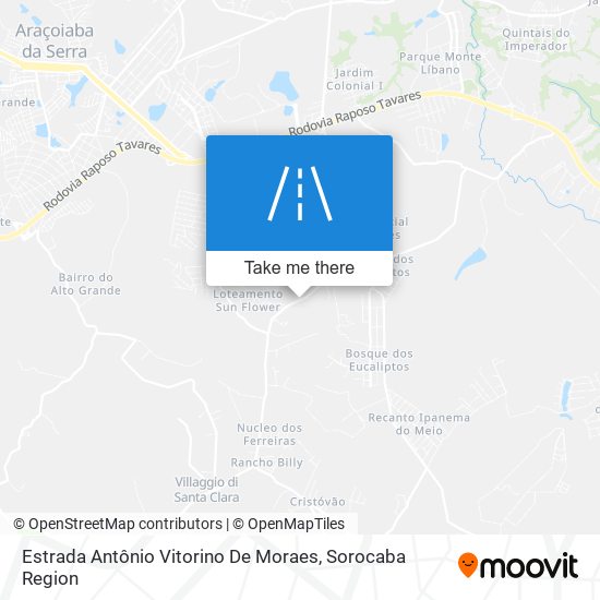 Mapa Estrada Antônio Vitorino De Moraes