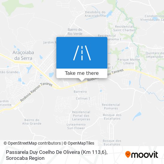 Mapa Passarela Duy Coelho De Oliveira (Km 113,6)
