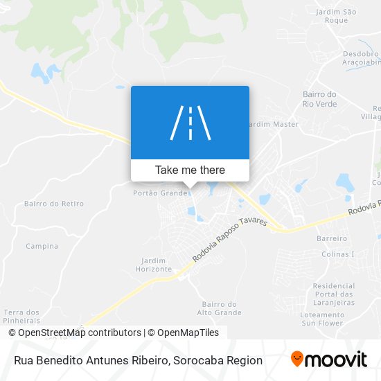 Mapa Rua Benedito Antunes Ribeiro