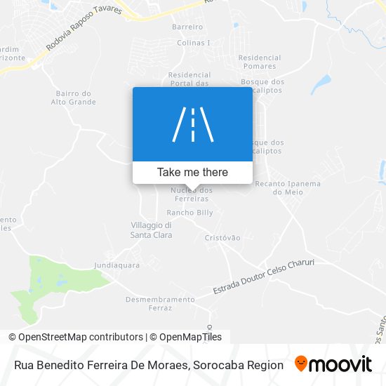 Mapa Rua Benedito Ferreira De Moraes