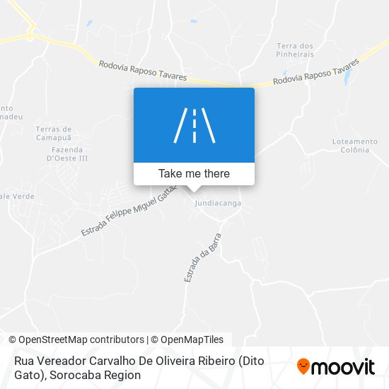 Mapa Rua Vereador Carvalho De Oliveira Ribeiro (Dito Gato)
