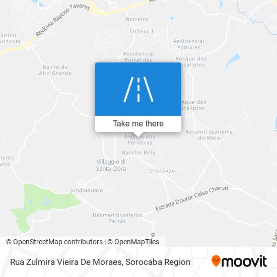 Mapa Rua Zulmira Vieira De Moraes