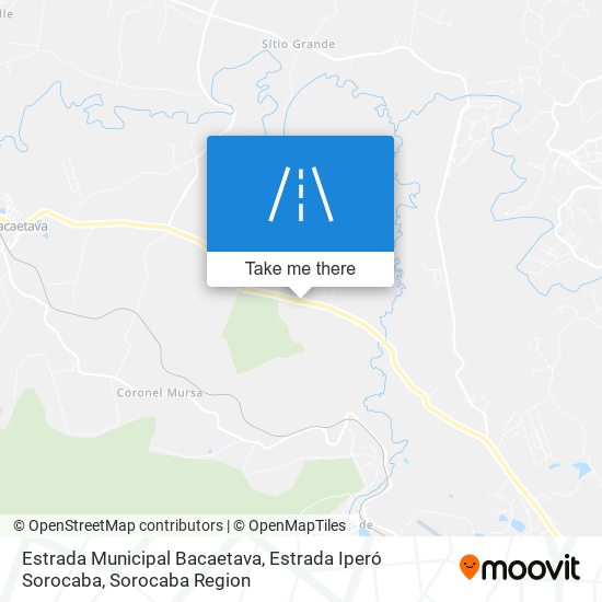 Mapa Estrada Municipal Bacaetava, Estrada Iperó Sorocaba